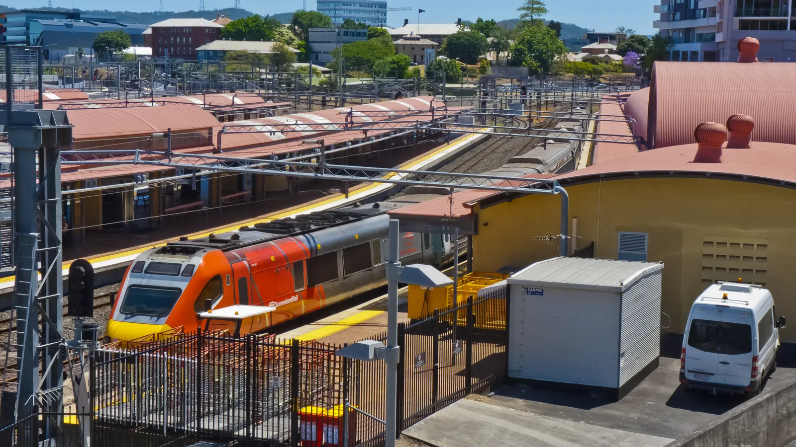 Long-distance train travelling through Australia