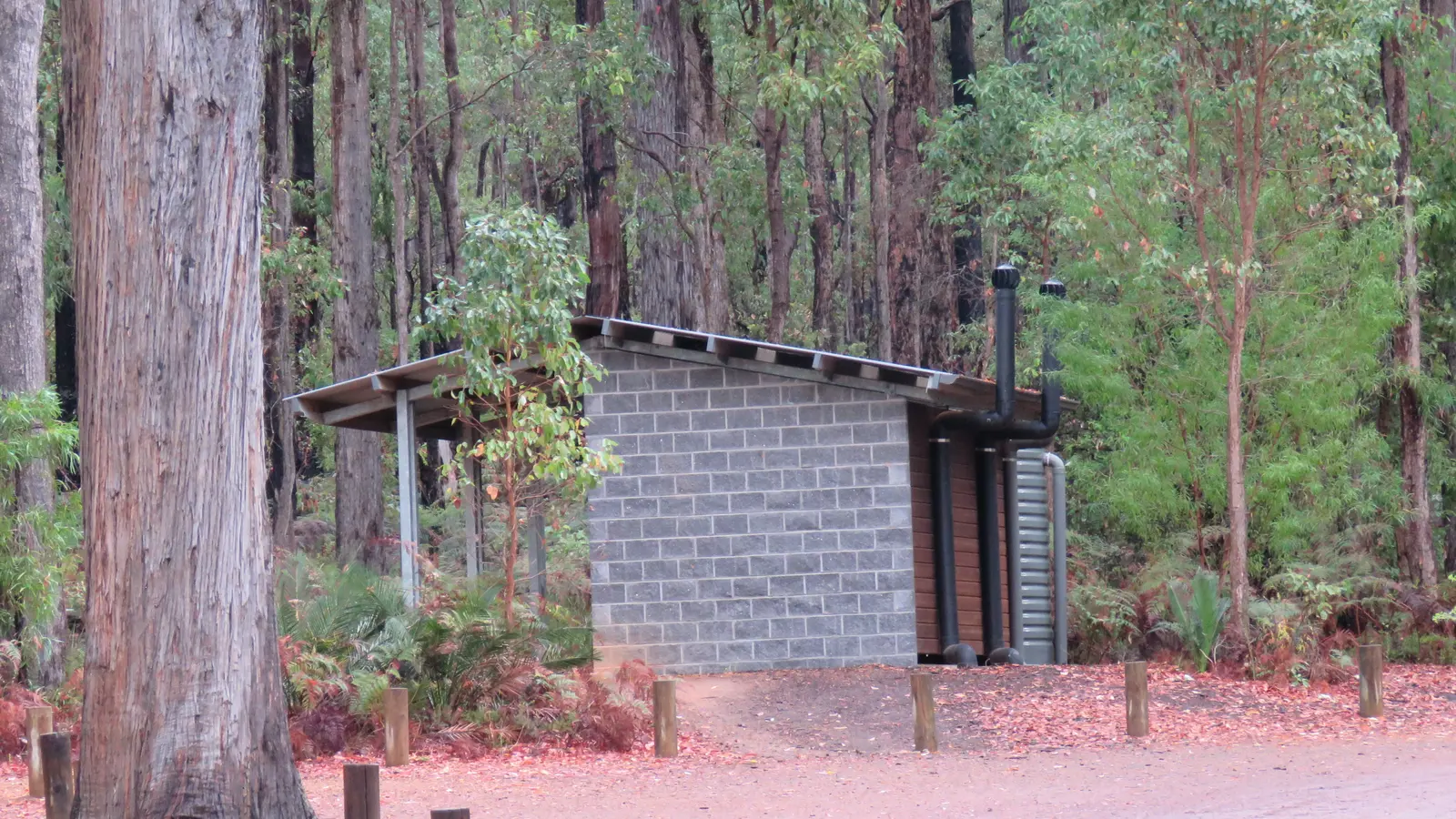 Caravan and tent at an Australian campground