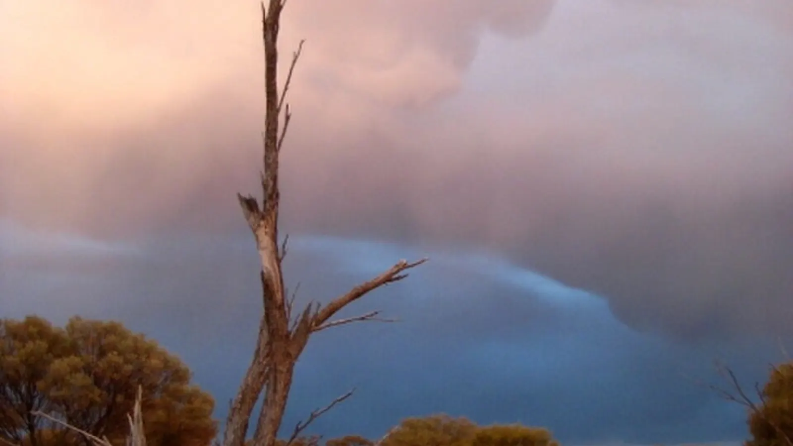 Storm approaching an Australian campground
