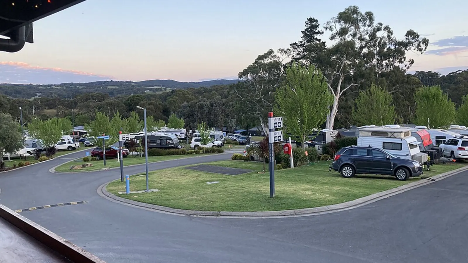 Caravan park beside an Australian beach