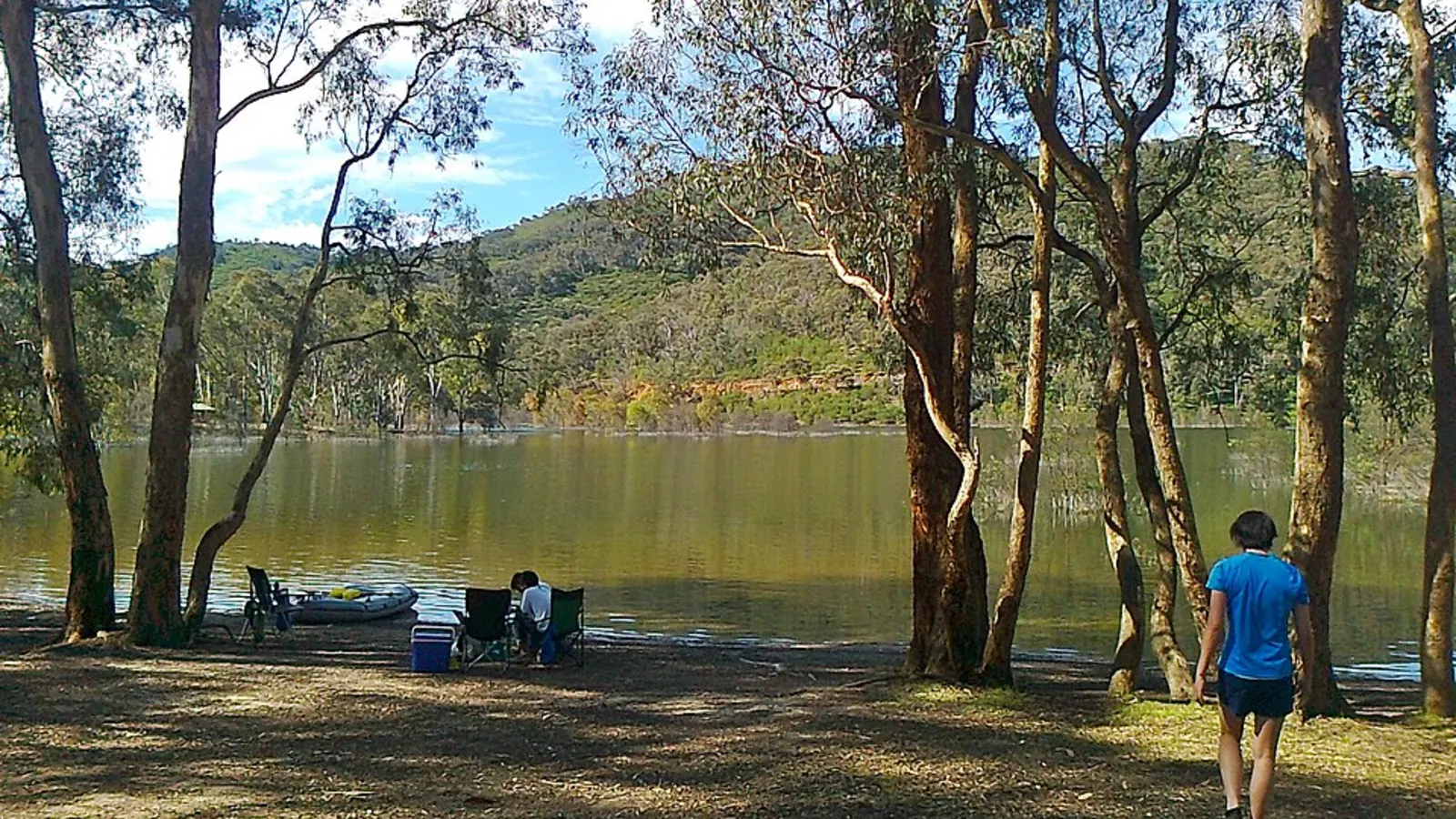 Australian campsite beside a vehicle