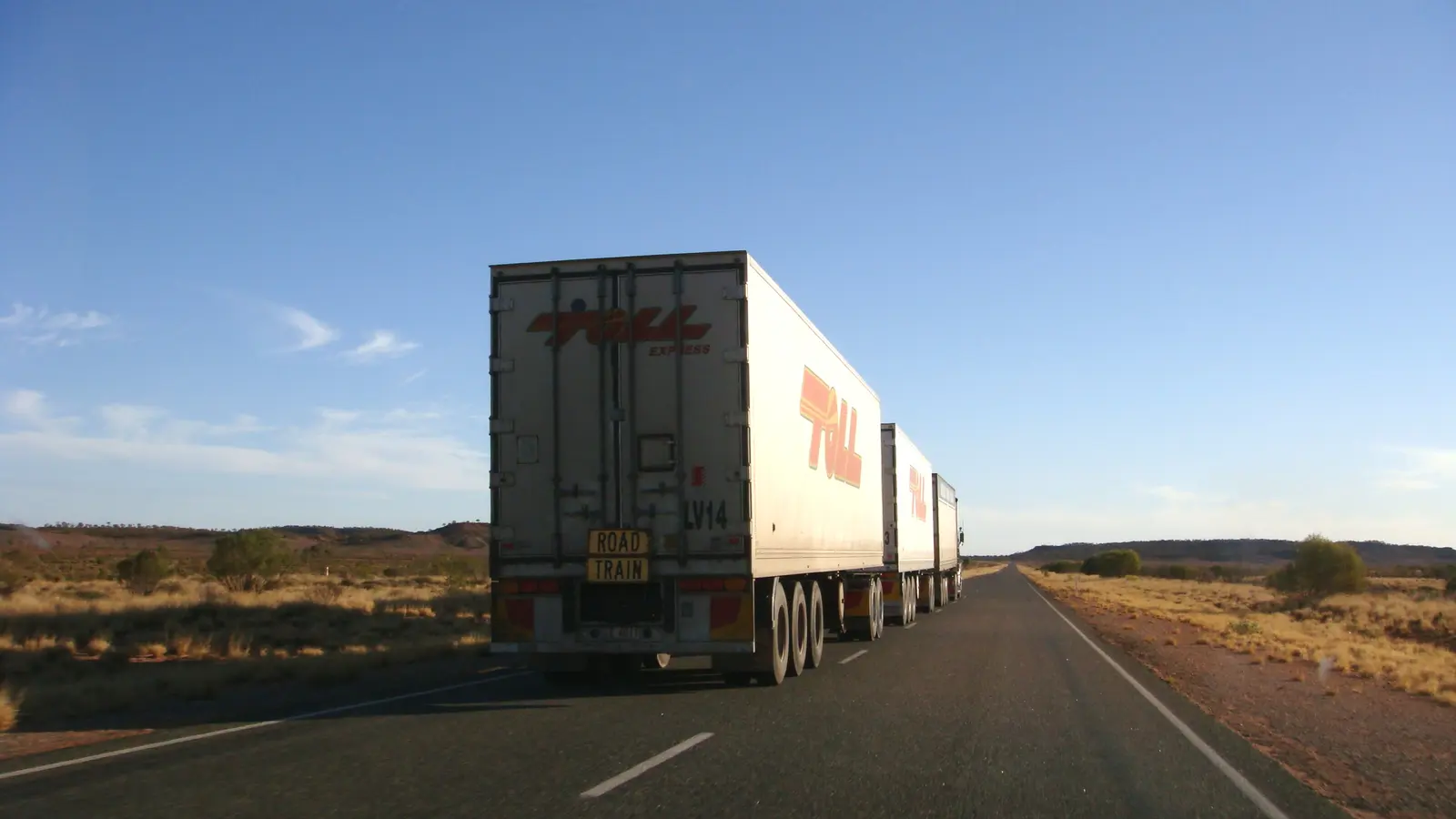 Road train on a remote Australian highway